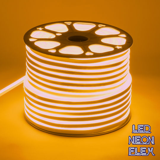 GloboStar Waterproof LED Strip 220V Warm White Light 1m Neon Flex