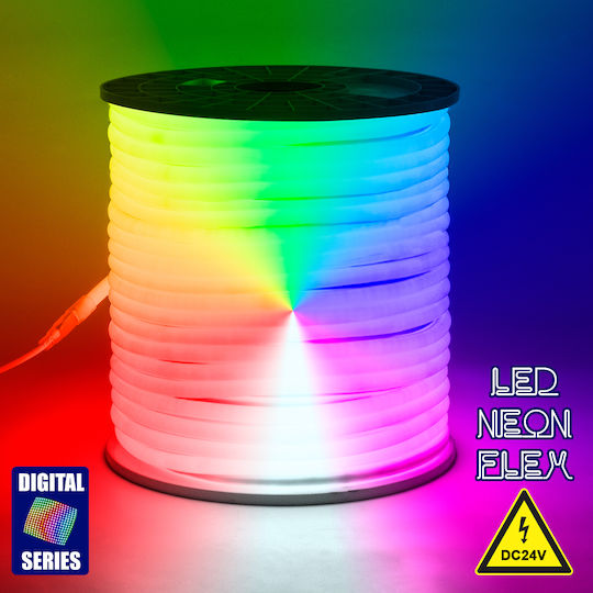 GloboStar Rezistent la apă Bandă LED 24V RGB Lumină 1m Neon Flex