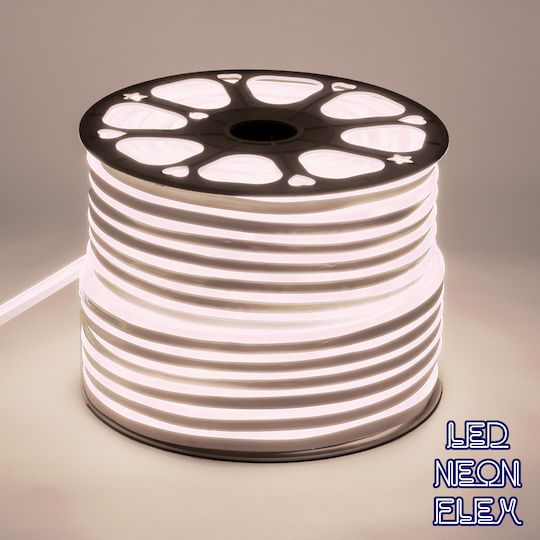GloboStar Αδιάβροχη Ταινία LED 220V Φυσικό Λευκό Φως 1m Neon Flex