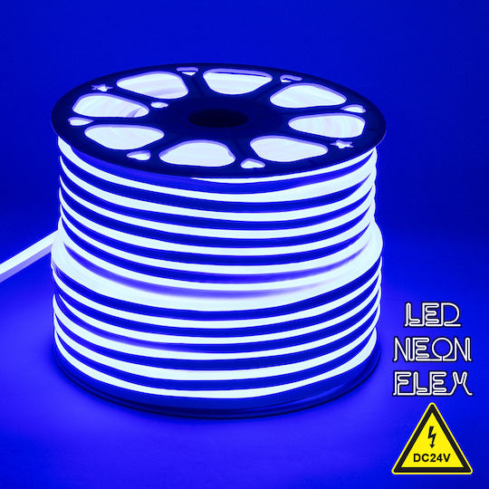 GloboStar Waterproof LED Strip 24V Blue Light 1m Neon Flex