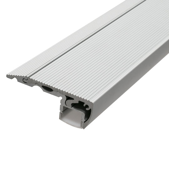 GloboStar Set 25 Pieces External LED Strip Aluminum Profile Corner Stairs with Opal Cover 100x5.9x2.1cm