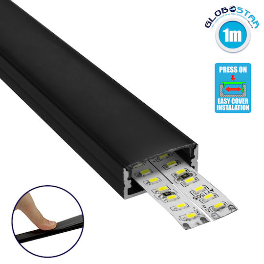 GloboStar External Aluminum Profile for LED Strip with Opal Cover 100x2.3x1cm