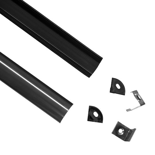 GloboStar Set 5pcs Surface Aluminum Profile for LED Strips Corner with Opal Cover 300x1.6x1.6cm