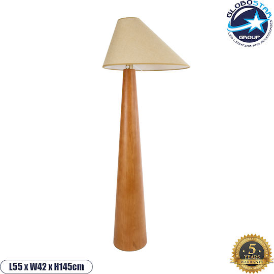 GloboStar Kauai Φωτιστικό Δαπέδου Υ145xΜ55εκ. με Ντουί για Λαμπτήρα E27 Μπεζ