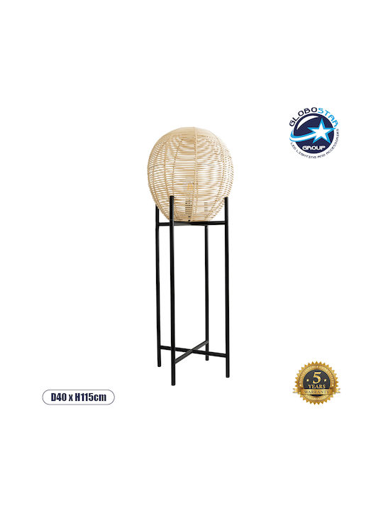 GloboStar Nerina Floor Lamp H115xW40cm. with Socket for Bulb E27 Black