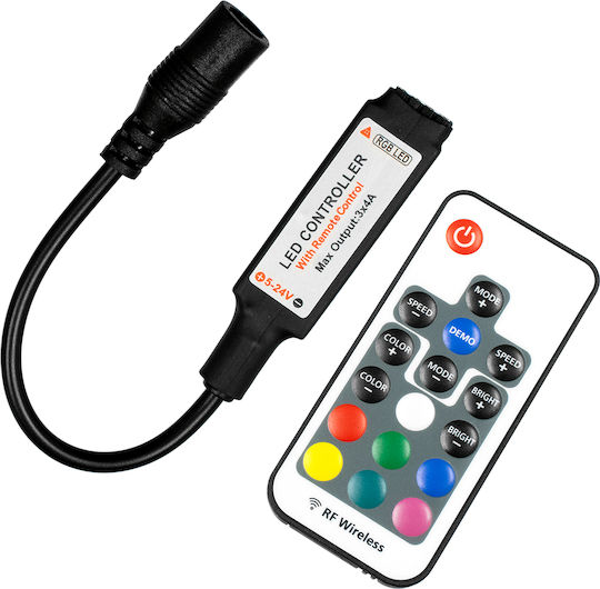 GloboStar Ασύρματο RGB Controller RF με Τηλεχειριστήριο 73420