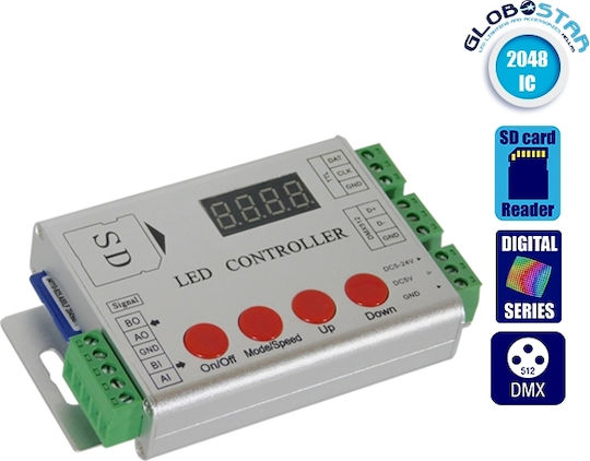 GloboStar Ασύρματο RGB Controller RF με Κάρτα SD 73444