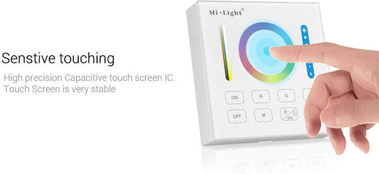 GloboStar Mi-Light B0 Διακόπτης Dimmer με Πλαίσιο LED Αφής Smart Χειριστήριο 2.4G