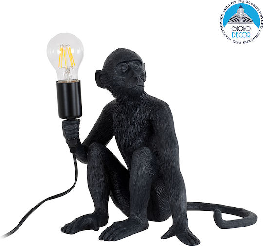GloboStar Apes Lustră Decorativă Figura cu Soclu pentru Bec E27 Negru