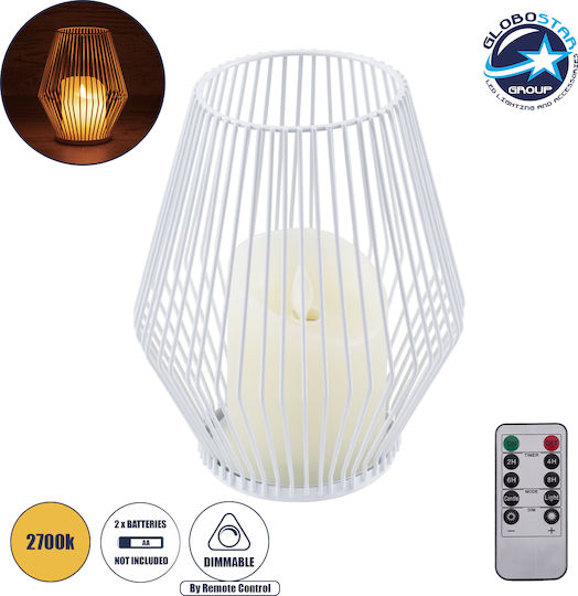 GloboStar Διακοσμητικό Φωτιστικό Cadle LED Θερμό Λευκό 2700K Κερί 16x16x18εκ.