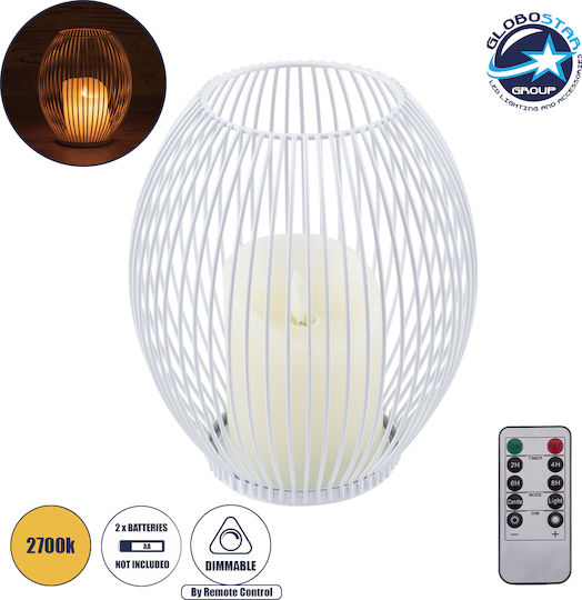GloboStar Candle Dekorative Lampe Wachs-Politur Weiß