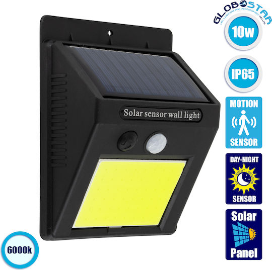 GloboStar Wall Mounted Solar Light 10W 1000lm Cold White 6000K with Motion Sensor and Photocell IP65