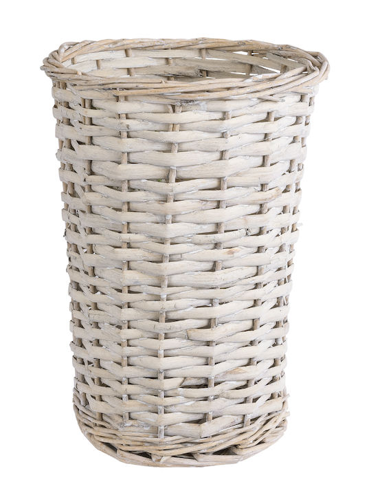 GloboStar Artificial Garden Domingo Planter Wooden White with Stand 21x21x30cm.
