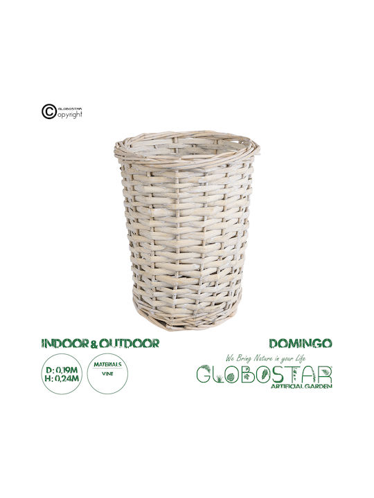 GloboStar Саксия Дърво Бял Със стойка 19x19x24εκ.
