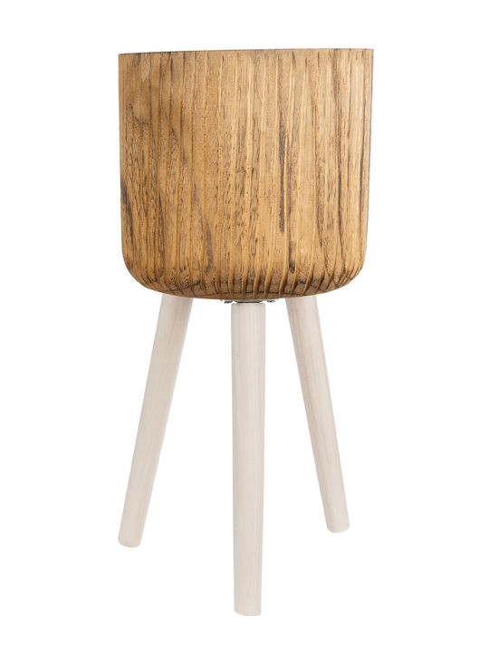 GloboStar Planter Wooden Brown with Stand 22x22x46cm.