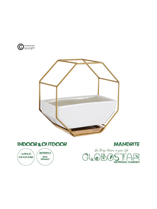 GloboStar Hanging Planter Ceramic White 18x10x18cm.