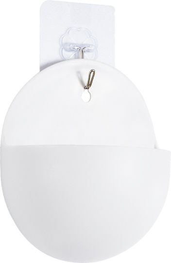 GloboStar Artificial Garden Lyon Planter Plastic White with Stand 12x6x13.5cm.