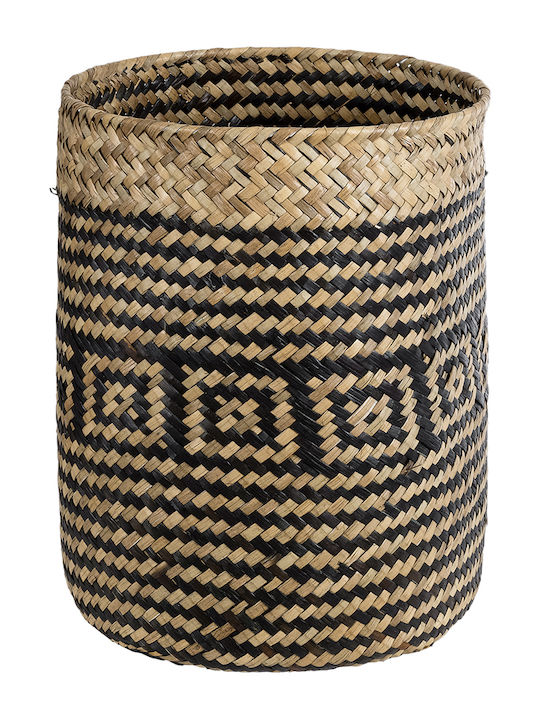 GloboStar Artificial Garden Indiana Planter Rattan Brown with Stand 19.5x19.5x26cm.