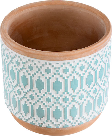 GloboStar Artificial Garden Delhi Planter Ceramic Light Blue 14.5x14.5x13cm.