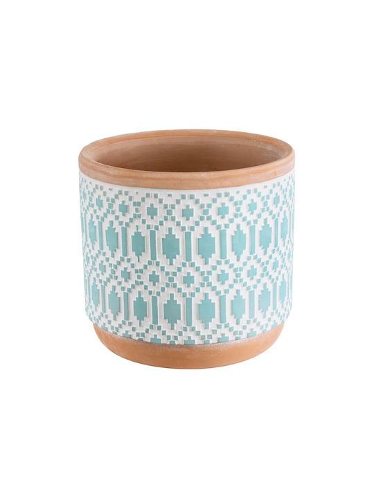 GloboStar Artificial Garden Delhi Planter Ceramic Light Blue 14.5x14.5x13cm.