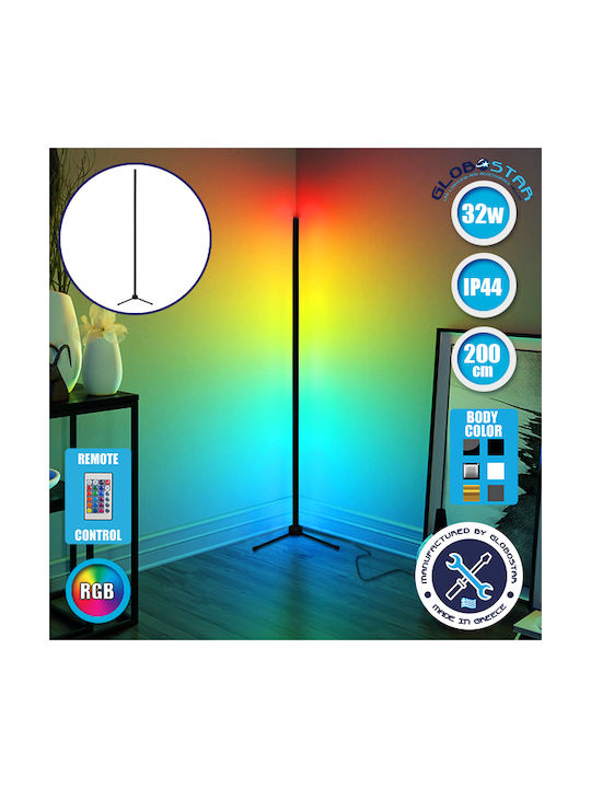 GloboStar LED Φωτιστικό Δαπέδου Υ200xΜ3εκ. με RGB Φως 100lm Μαύρο