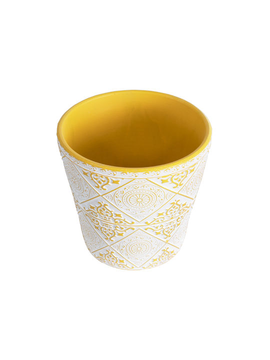 GloboStar Ghiveci Ceramică Alb 14x14x13εκ.