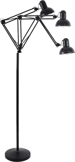 GloboStar Audrey Vintage Lampa de podea Î190xL15cm. cu Soclu pentru Bec E27 Negru