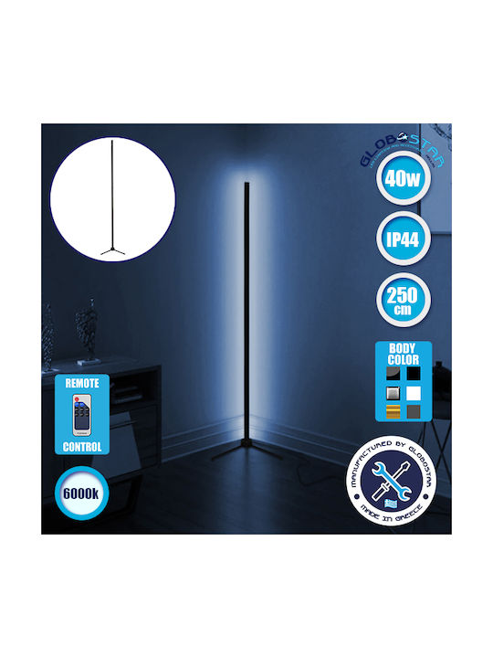 GloboStar LED Φωτιστικό Δαπέδου Υ250xΜ3εκ. με Ψυχρό Λευκό Φως 140lm Μαύρο