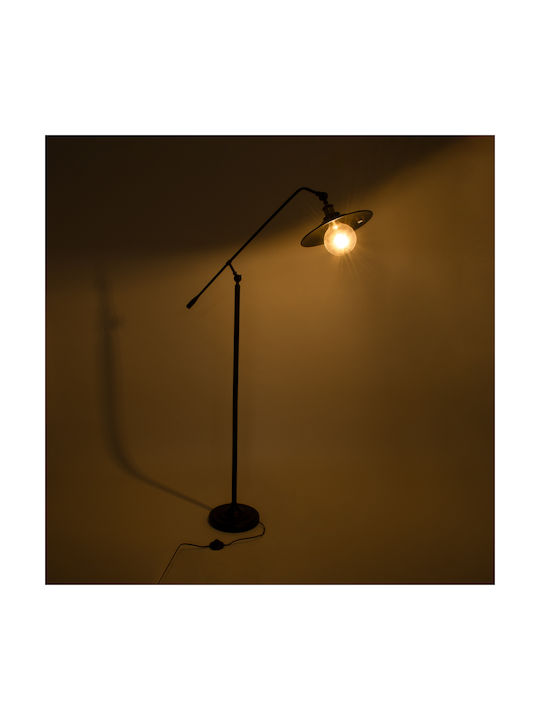 GloboStar Wynge Vintage Floor Lamp H174xW27cm. with Socket for Bulb E27 Black