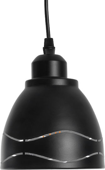 GloboStar Laguna Pendant Light Black Bell with Socket E27 12.5x12.5cm