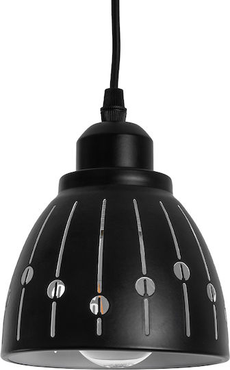 GloboStar Hunton Pendant Light Black Bell with Socket E27 12.5x12.5cm