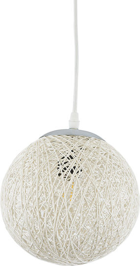 GloboStar Rattan Lustră Alb cu Dulie E27 22x22x20cm.