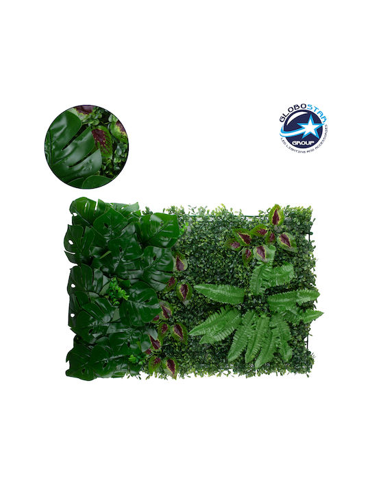 GloboStar Artificial Foliage Panel Pixari - Fern - Monstera - Amarantos 60x40cm