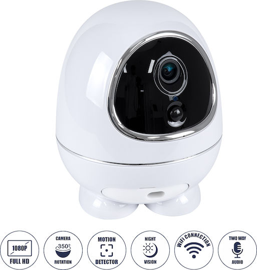 GloboStar 86008 IP Surveillance Camera Wi-Fi Full HD 1080p Battery with Two-Way Communication