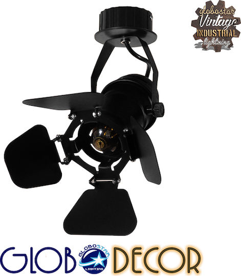 GloboStar Chicago Single Spot with Socket E27 in Black Color
