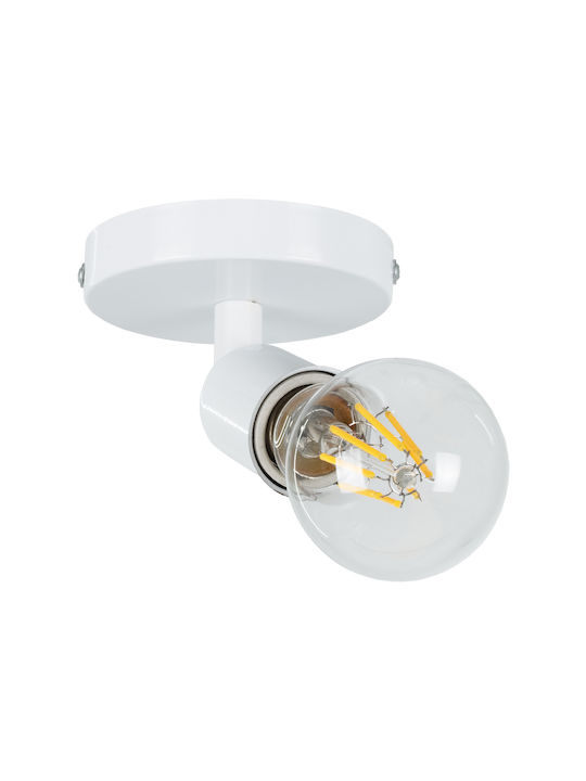 GloboStar Sara Single Spot with Socket E27 in White Color