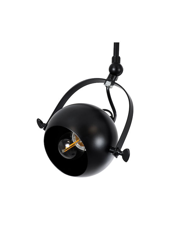 GloboStar Industrial Cannes Spot with 4 Lights and with Socket E27 in Black Color