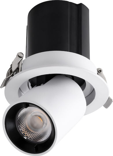 GloboStar Virgo-S Μονό LED Θερμό Λευκό Σποτ σε Λευκό Χρώμα