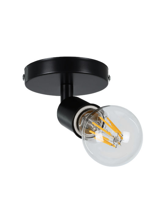 GloboStar Sara Single Spot with Socket E27 in Black Color