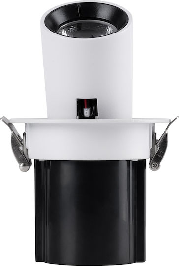 GloboStar Virgo-S Μονό LED Θερμό Λευκό Σποτ σε Λευκό Χρώμα