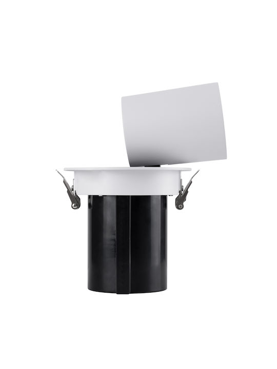 GloboStar Virgo-B Единично LED Топло бяло Спот в Бял Цвят