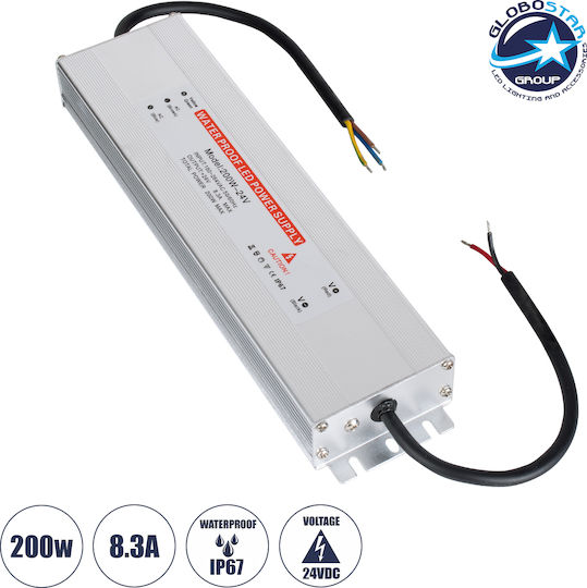 GloboStar Adjustable LED Power Supply Waterproof IP67 Power 250W with Output Voltage 24V