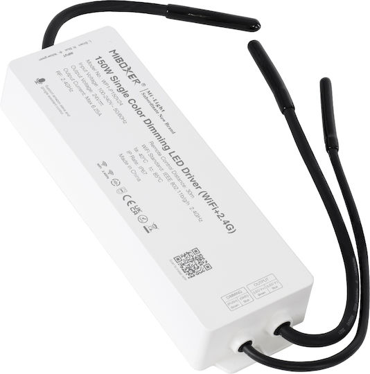 GloboStar Регулируемо Затъмняващо Се LED Захранване Водоустойчиво IP67 Мощност 150W С Изходно Напрежение 24V