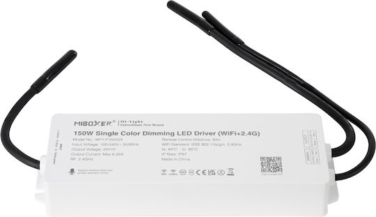 GloboStar Регулируемо Затъмняващо Се LED Захранване Водоустойчиво IP67 Мощност 150W С Изходно Напрежение 24V