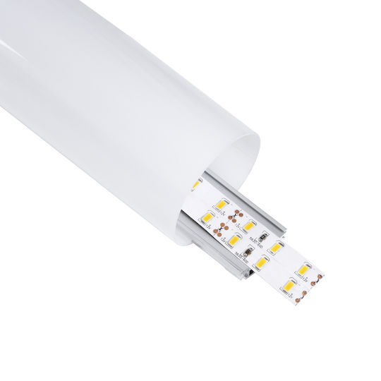 GloboStar Satz 30Stück Hängend Aluminiumprofil für LED-Streifen Rund mit Opal Abdeckung 300cm