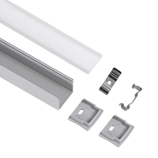 GloboStar External Aluminum Profile for LED Strip with Opal Cover 100x2.3x2cm