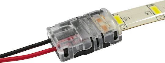 GloboStar Connector for LED Strips Strip To Cable for Connecting 1 Single Color Waterproof LED Strip of 8mm Width & 1 Power Cable 50pcs 70716
