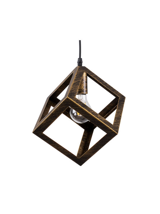 GloboStar Cube Pendant Light Bronze with Socket E27 25cm