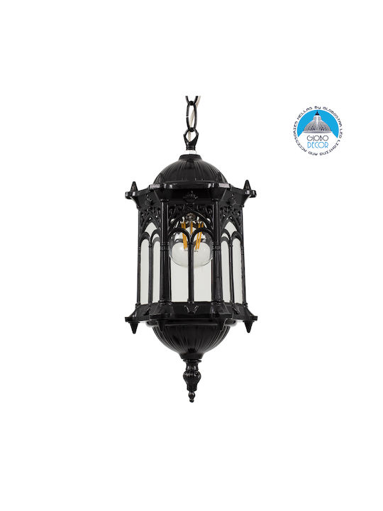 GloboStar Darcy Hängelampe Schwarz Raster mit Fassung E27 16x16x32.5cm.