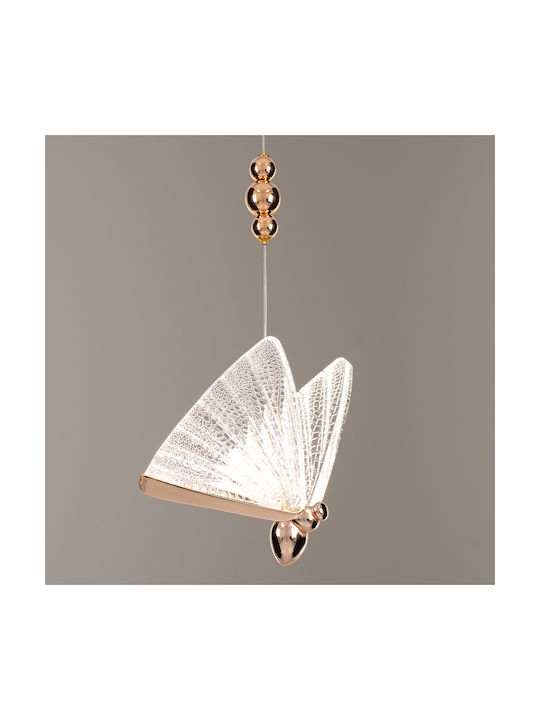 GloboStar Butterfly Hängelampe Rose Gold 20x17x24cm.